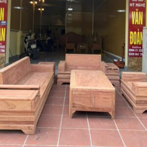 Bộ sofa chân pháo tay cánh tiên gỗ hương đá