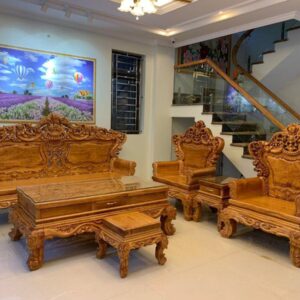Bàn ghế Hoàng gia Luis Luxury 6 món gỗ Gõ Đỏ hàng VIP thửa đỉnh cao
