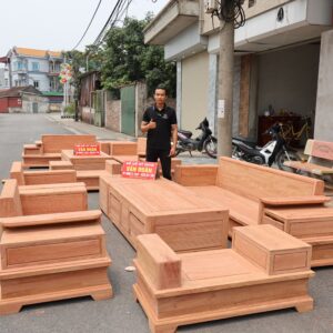 Sofa bộ đối chân pháo tay cánh tiên hương đá (hàng đại)